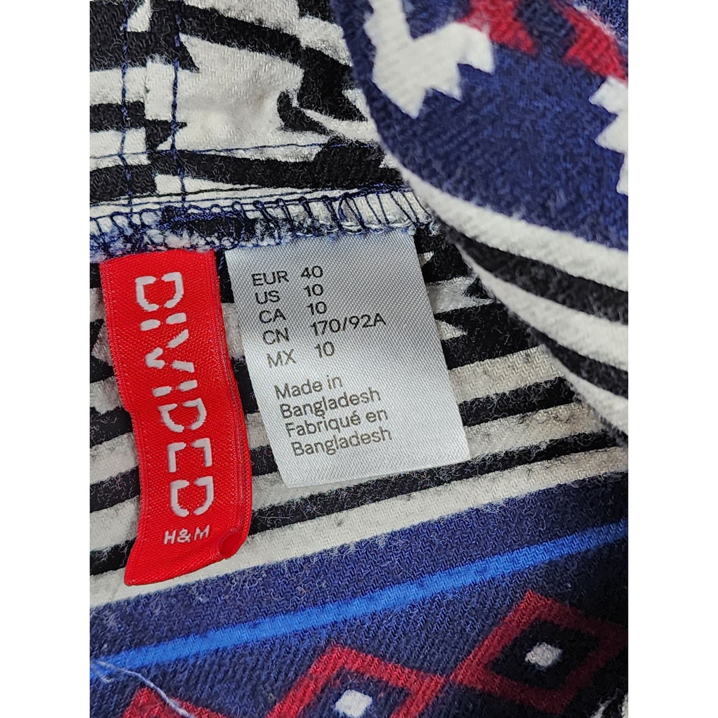 HM Divided Hoodie Womens 10 Shacket Boho Southwestern Style Full Zip Aztec