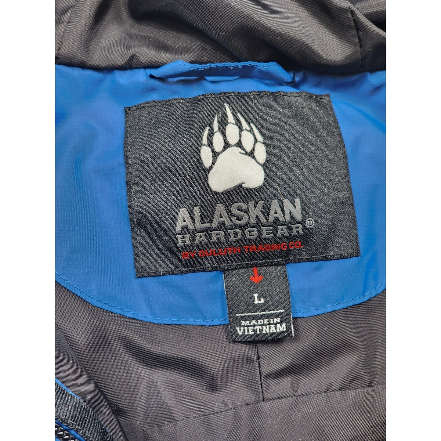 Duluth Trading Alaskan Hardgear Puffer Jacket Mens Large Hooded Quilted Gorpcore