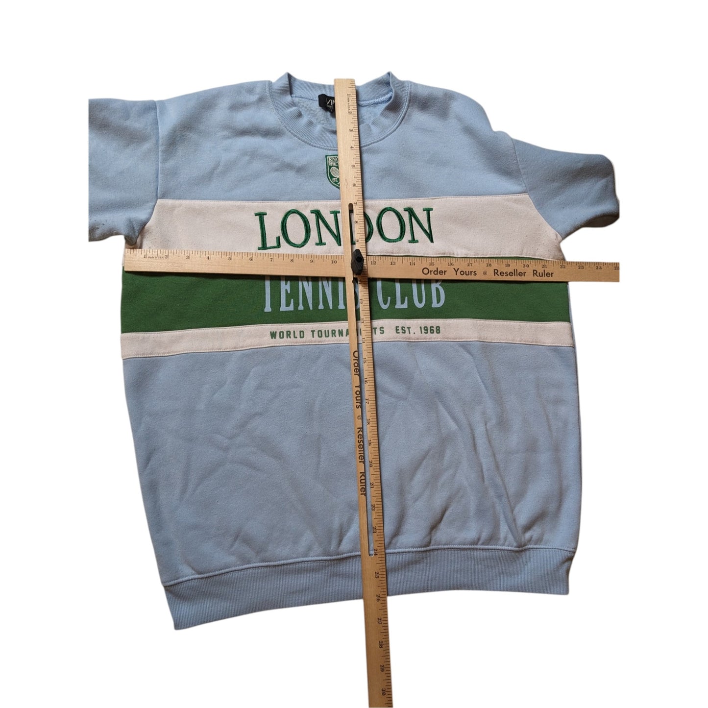 Vinyl Icons London Tennis Club Sweatshirt Women Large Colorblock Crewneck Sporty