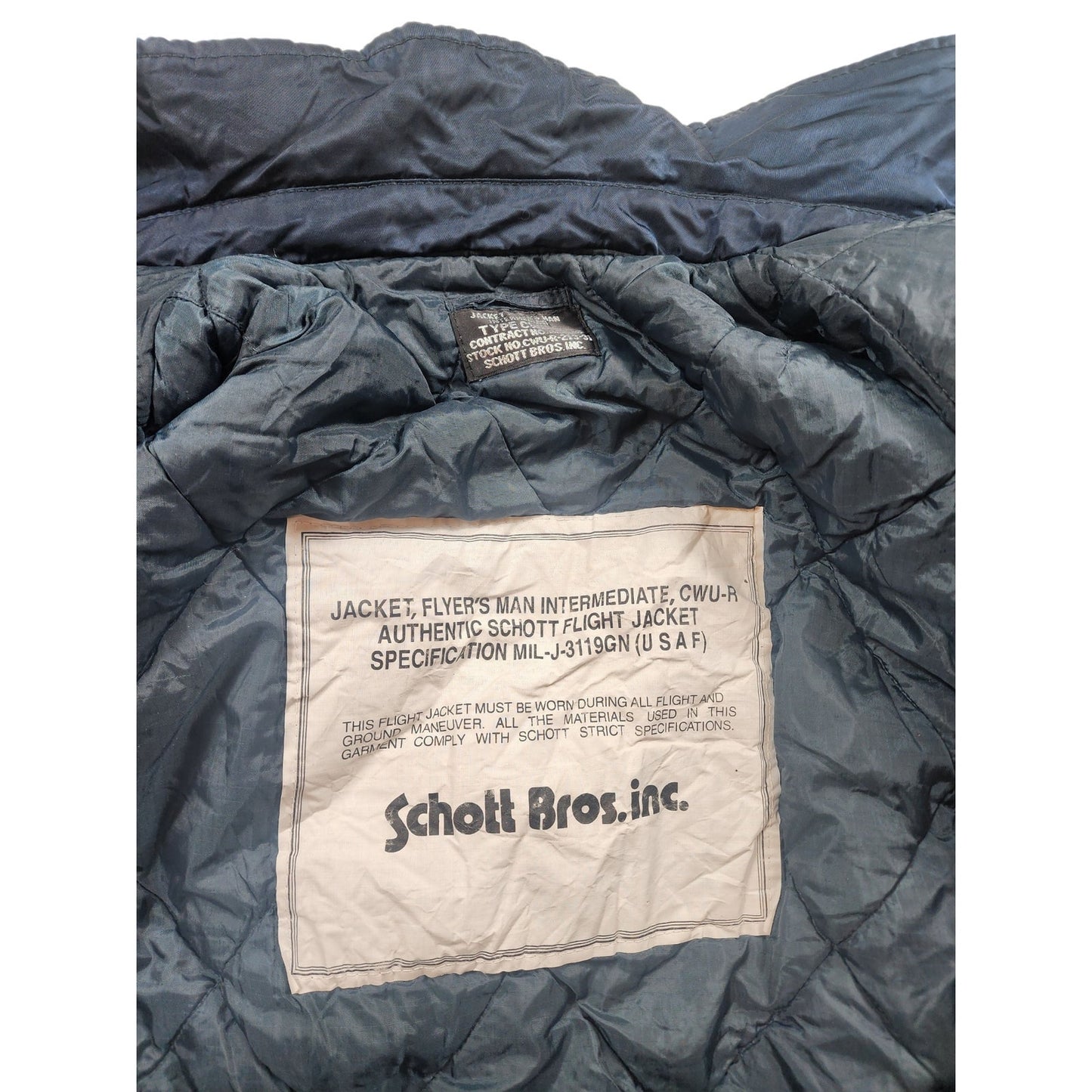 Schott CWU-R Flight Jacket Large Military Bomber Intermediat Flyer USAF Aviation