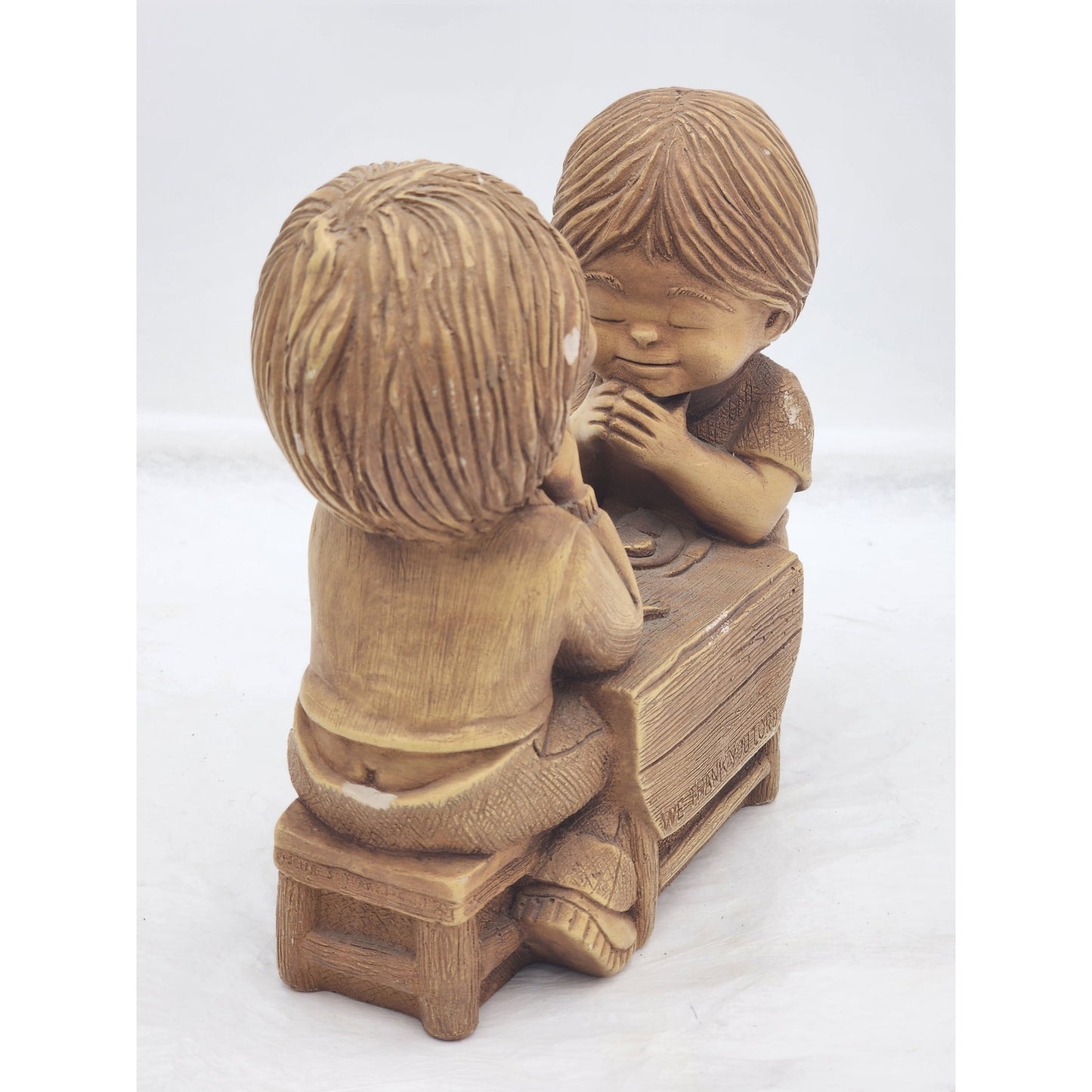 Vintage Fannykins Bill Mack We Thank You Lord Signed Solar Statuary Collectible