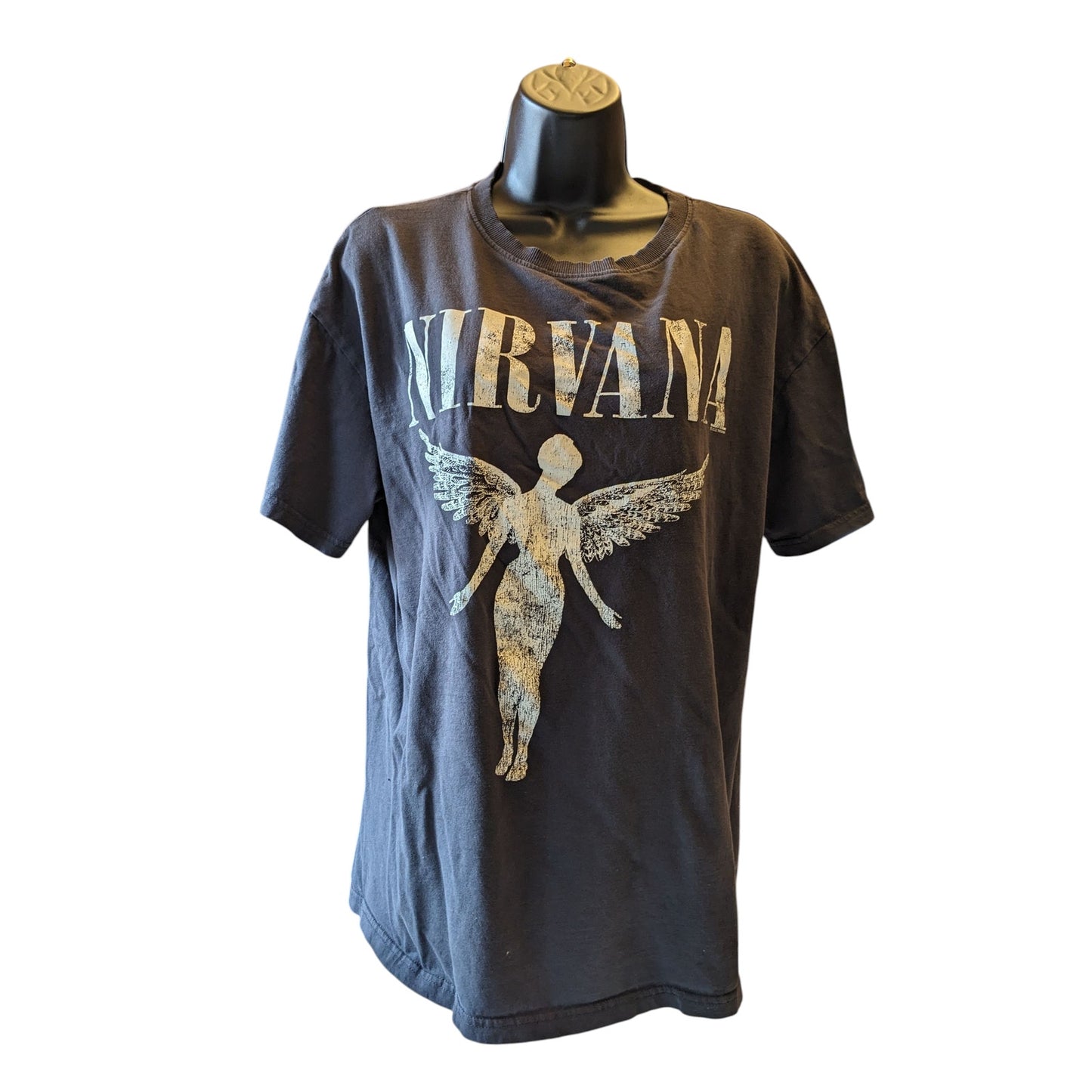 Nirvana Band Tee Women Small In Utero Tour Top Black Graphic Grunge Rock T Shirt