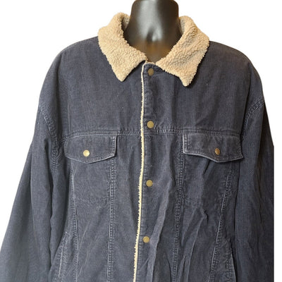 Chaps Jacket Mens 3XLT Sherpa Corduroy Snap Western Work Cowboy Ranch Vintage