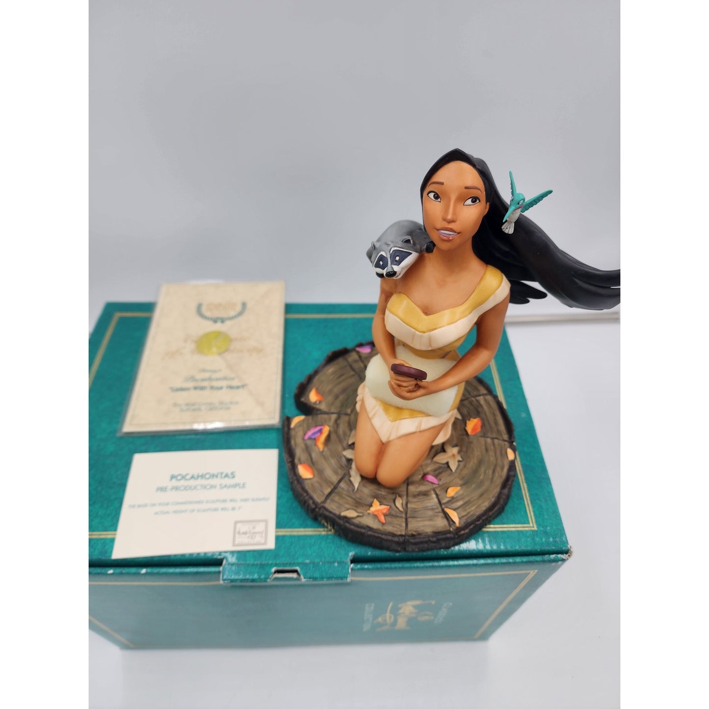 WDCC Pocahontas Tribute Listen With Your Heart Pre-Production Sample COA Box
