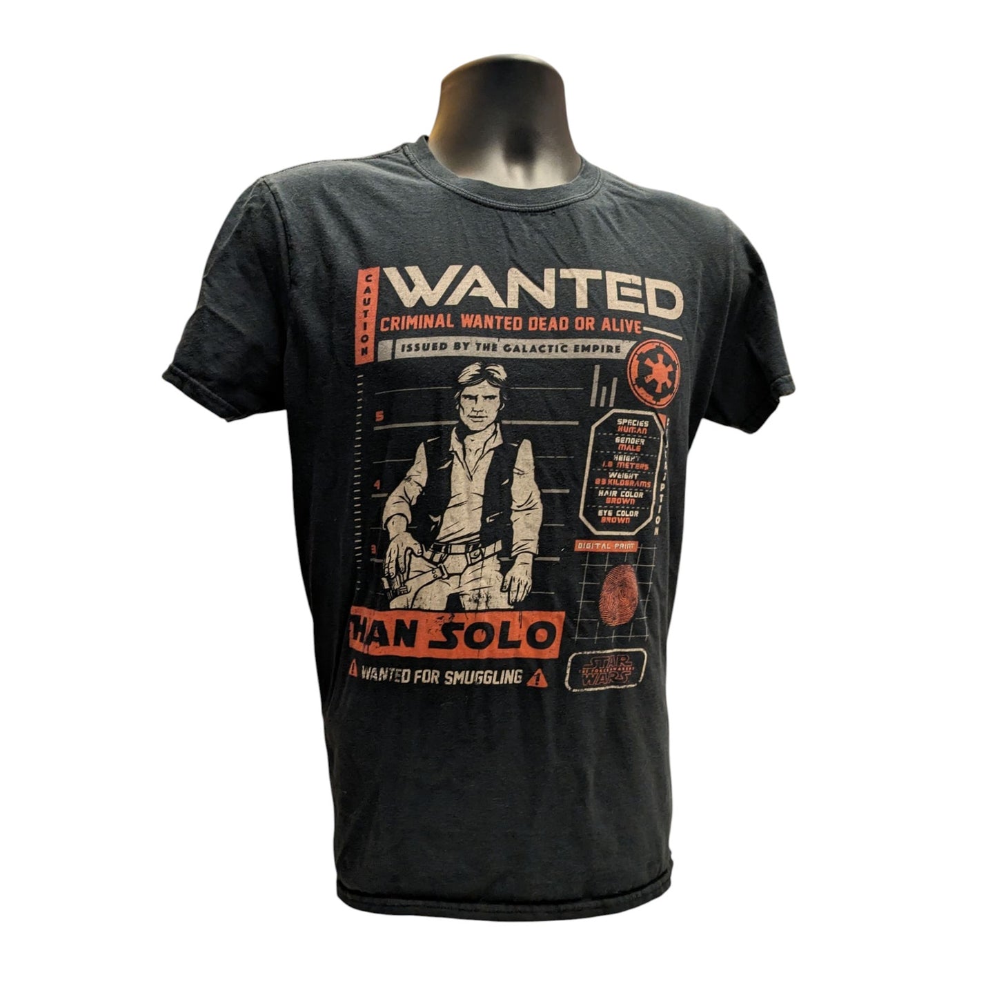 Funko Star Wars Han Solo Wanted Graphic Tee Men Small Women M Smuggler Shirt