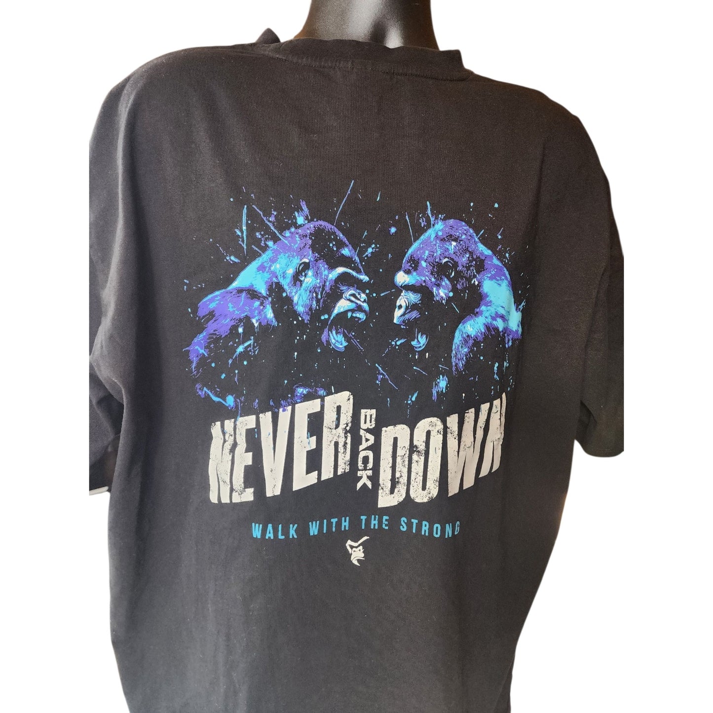 Silverback Gorilla Graphic T Shirt 4XL Never Back Down Walk Strong Gym Fitness