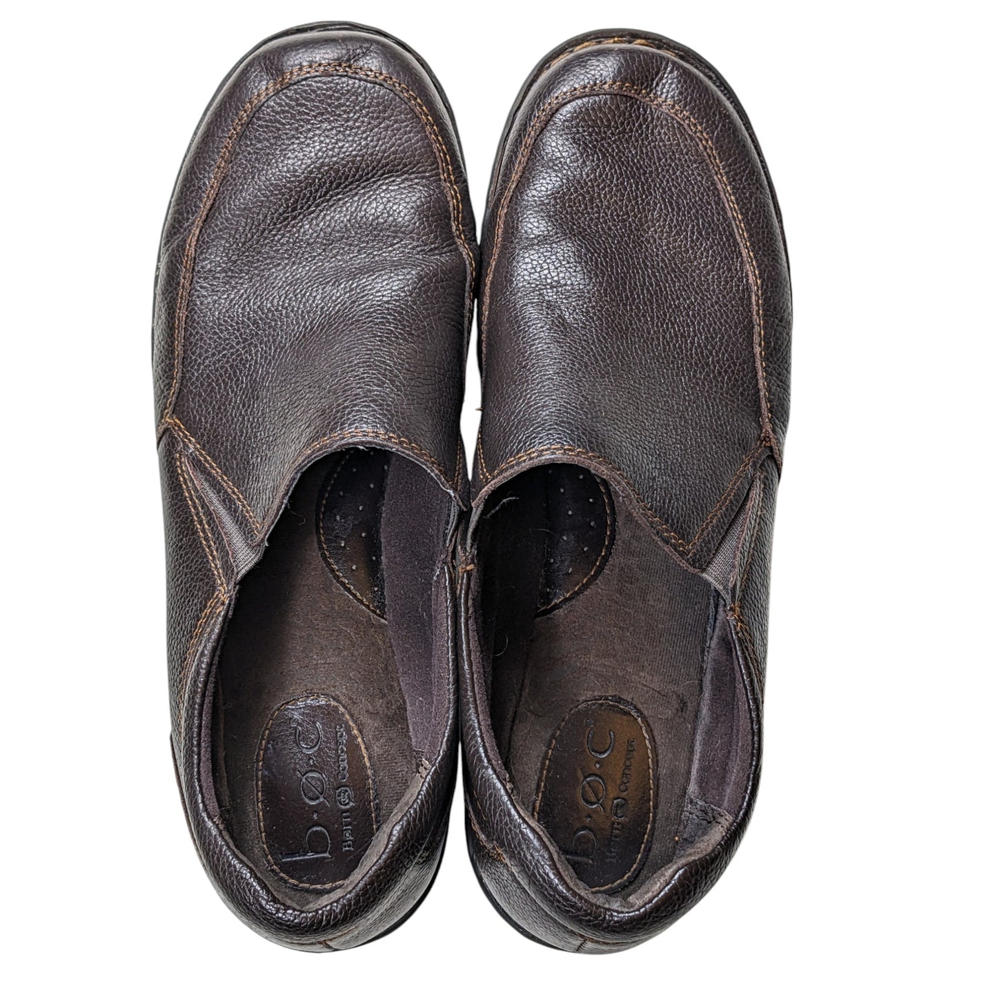 Born Concept Shoes Mens Size 11M Brown Leather Slip On Loafers Casual Comfort
