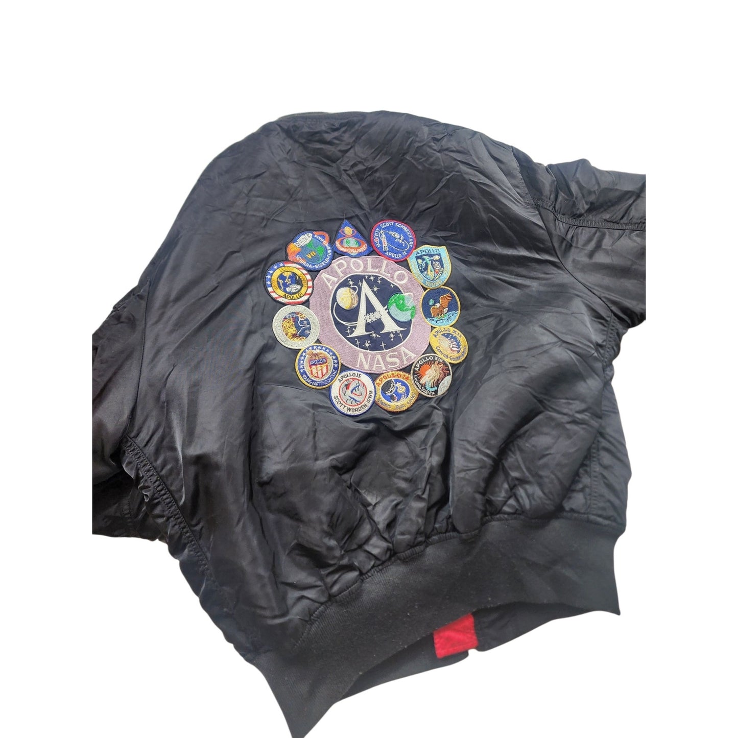Alpha Industries NASA Apollo MA-1 Bomber Jacket Large Flight USAF Space Aviation