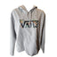 VANS Hoodie Womens Medium Floral Embroidered Raw Hem Cut Off Pullover Sweatshirt