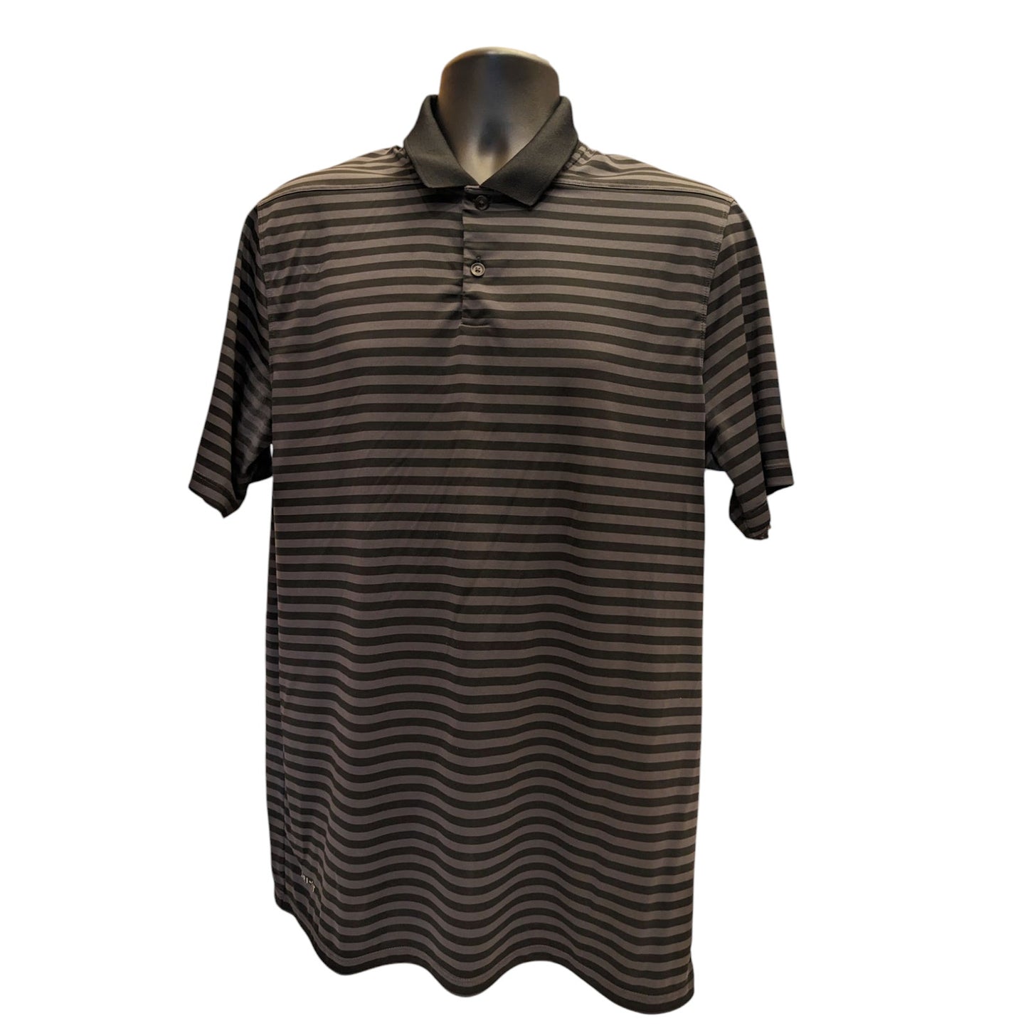 Nike Golf Dri Fit Polo Shirt Men Large Stripe Performance Short Sleeve Perform