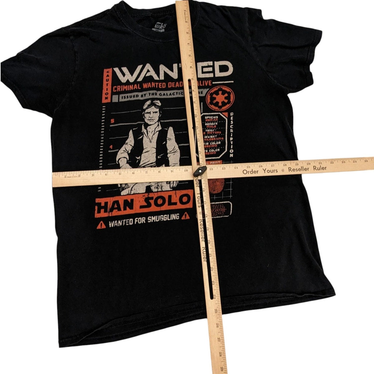 Funko Star Wars Han Solo Wanted Graphic Tee Men Small Women M Smuggler Shirt