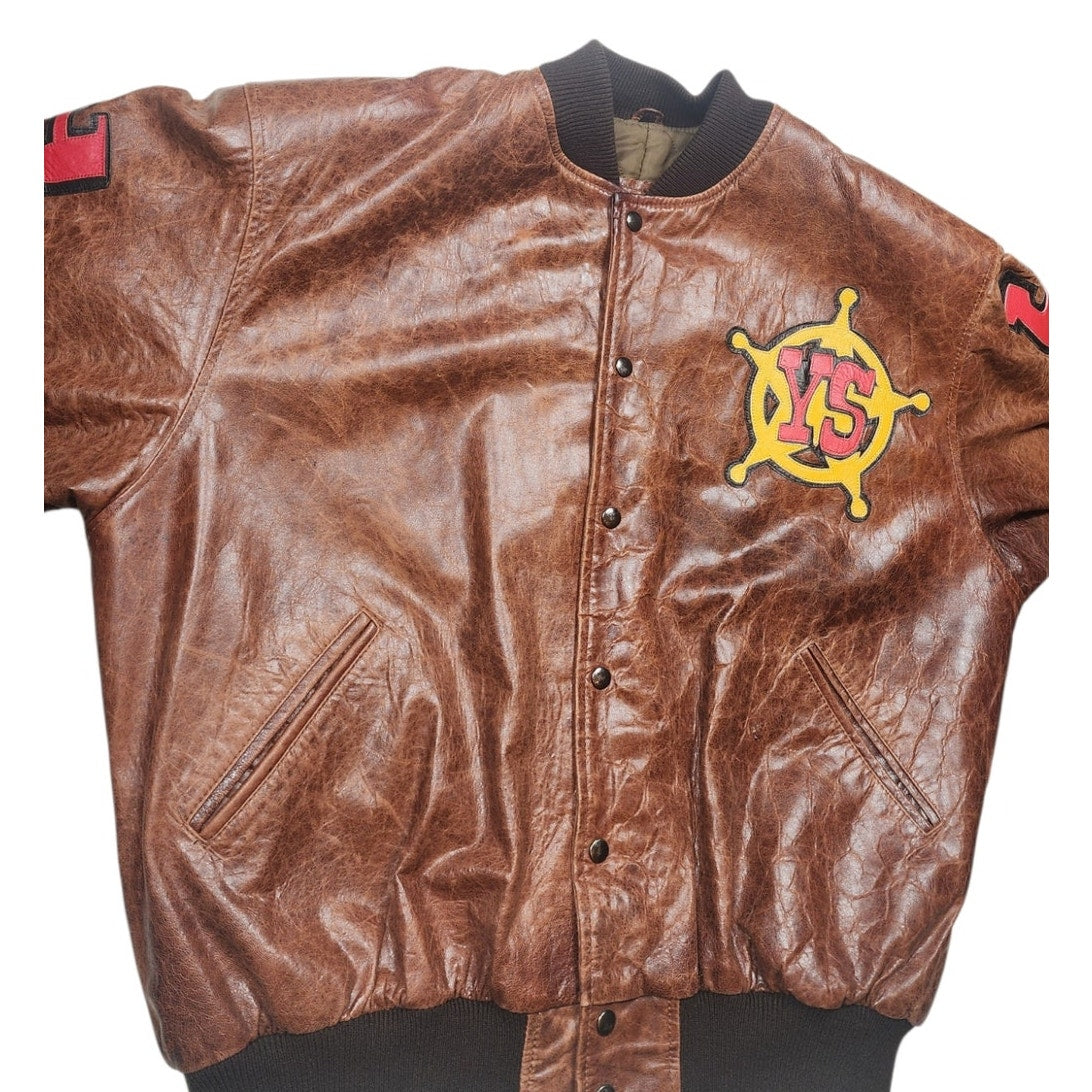 Yosemite Sam Jacket Looney Tunes Vintage Leather Richards Bomber Mens XL Y2K