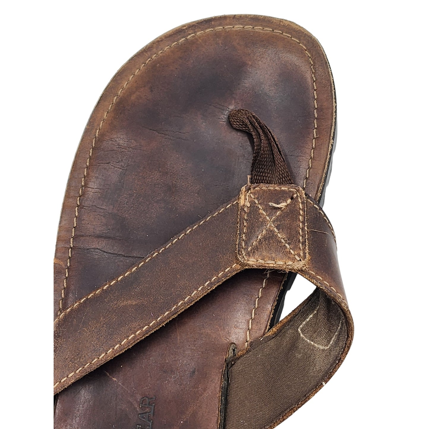 Field Gear Sandals Men 9 Brown Leather FlipFlop Outdoor Adventure Vacation Beach