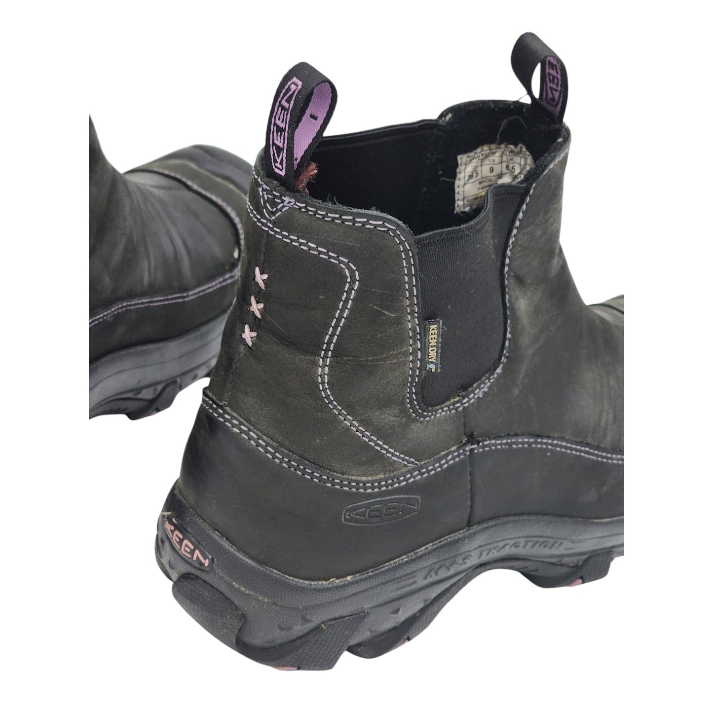 KEEN Boots Women 9 Dry Warm M+A Traction Leather Pull On 200g Chelsea Ankle 5299