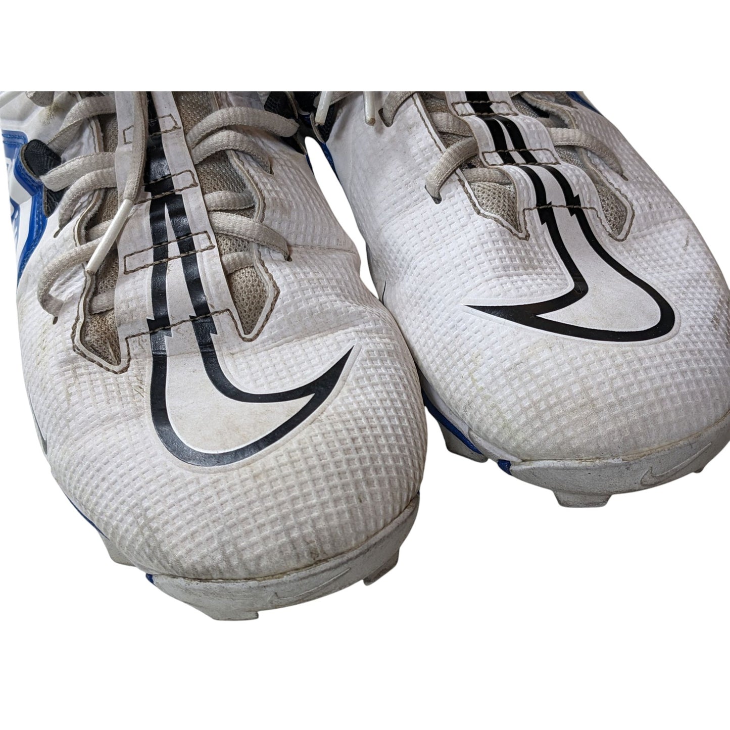 Nike Alpha Shoes Fastflex Cleats Mens 12 White Blue CV0582-101 Turf Football