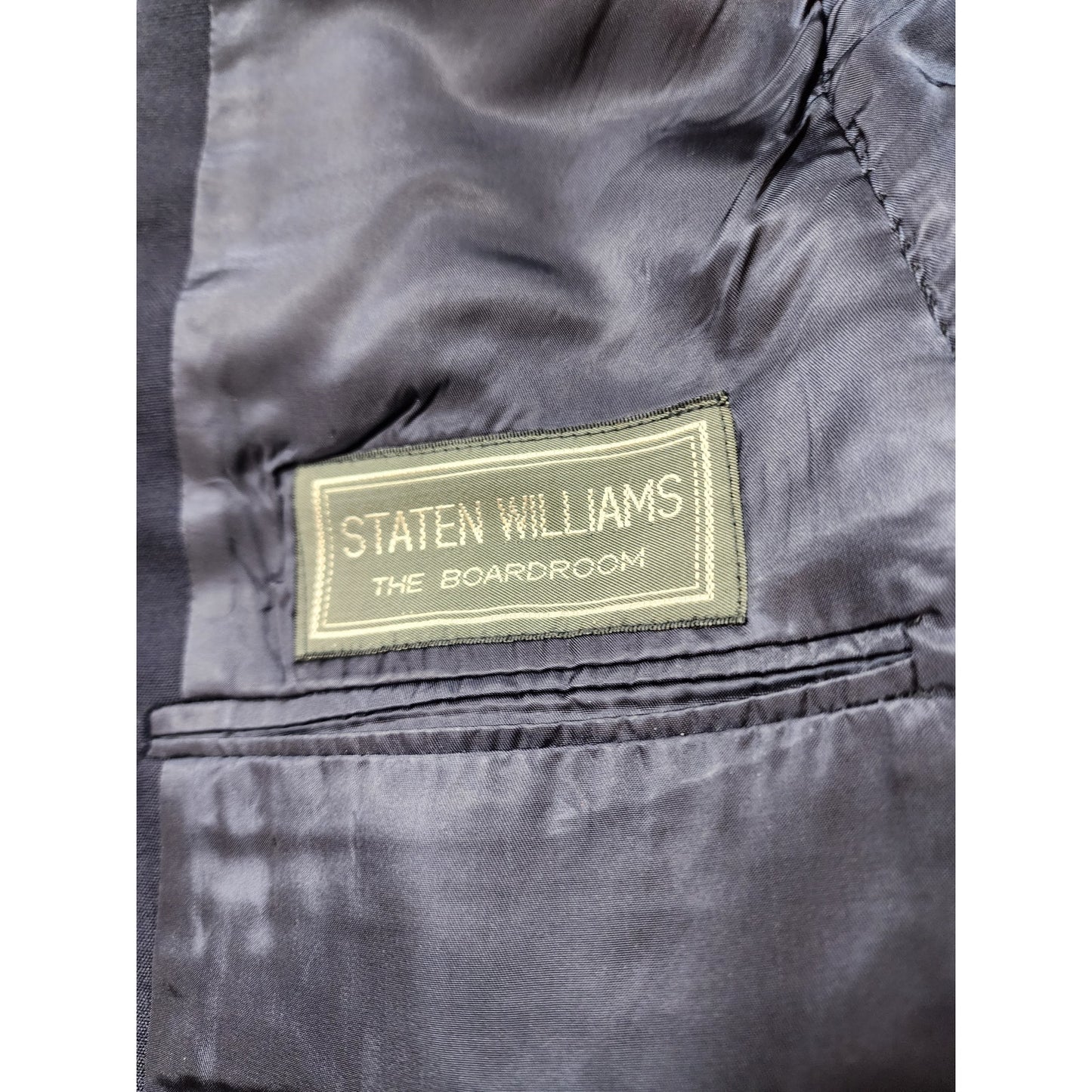 Staten Williams Sport Coat Boardroom Mens 46L Wool Blazer Classic Fit Two Button