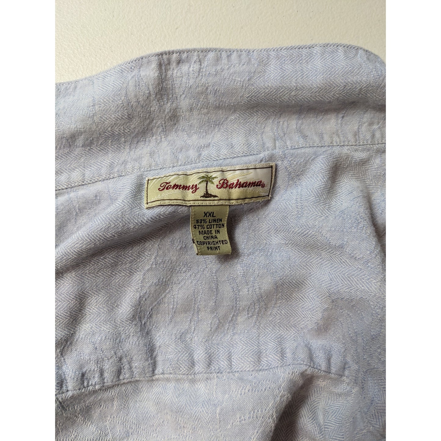 Tommy Bahama Mens XXL Linen Cotton Short Sleeve Button Front Shirt Light Casual