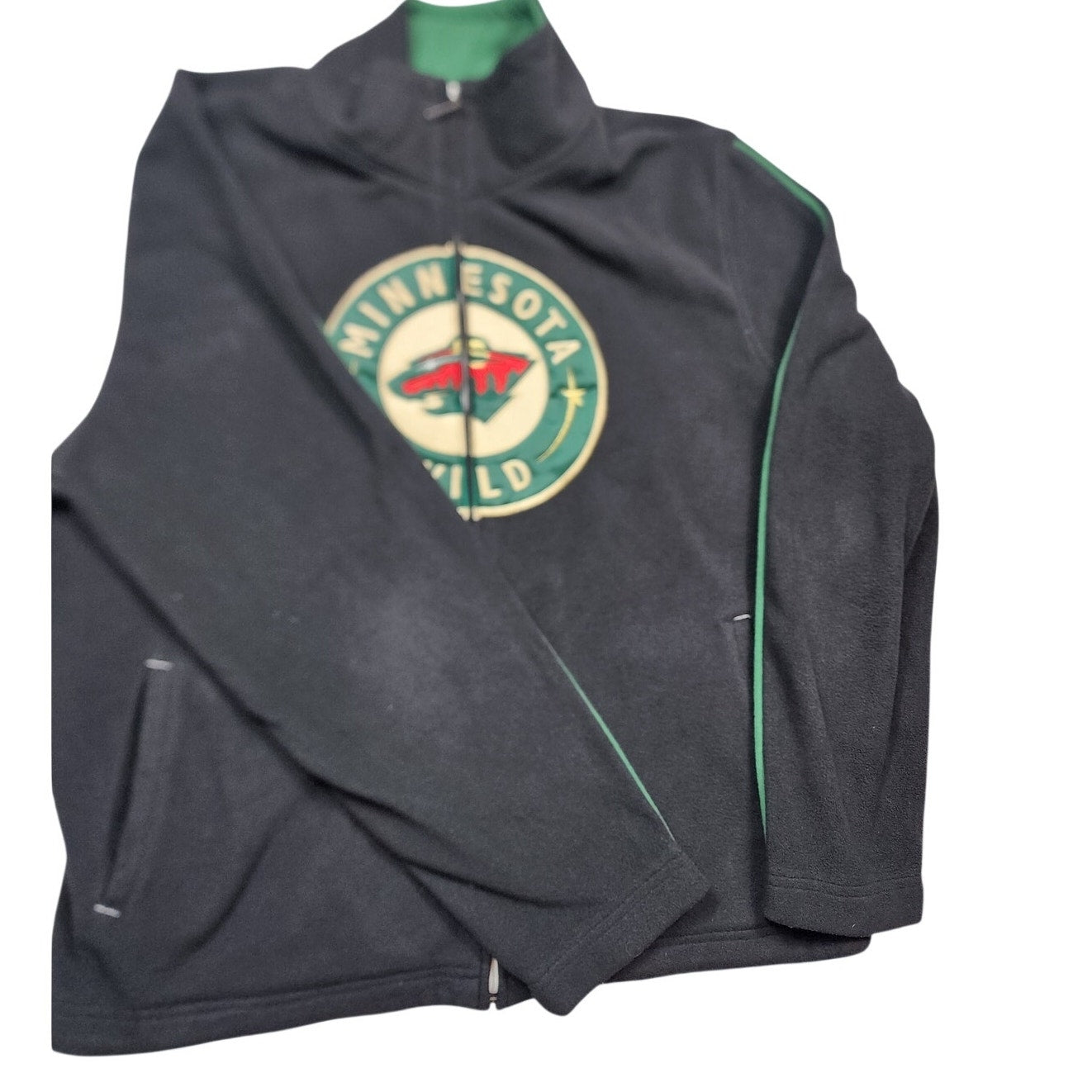 Reebok NHL Minnesota Wild Fleece Jacket Mens 2XL Full Zip Team Logo Y2K Retro
