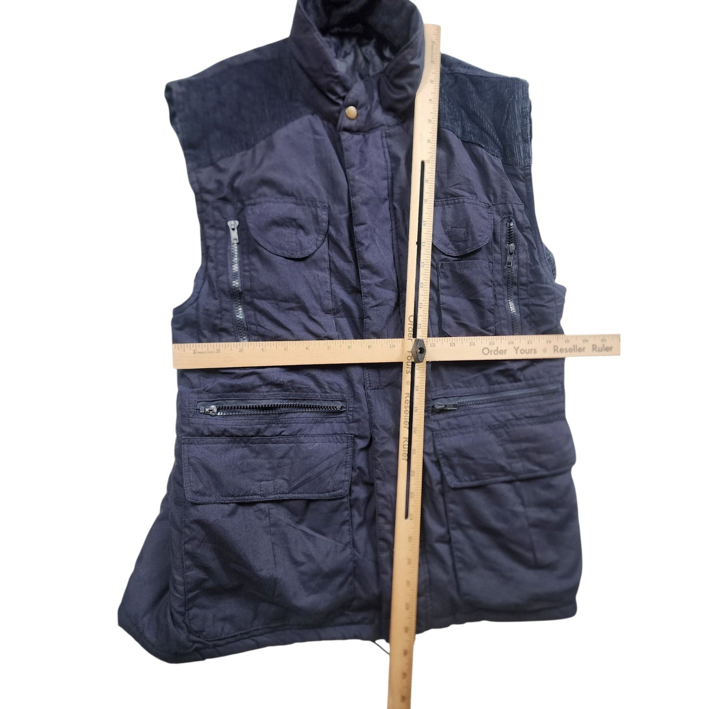 Vintage Men Small Utility Cargo Vest Multi Pocket Waistcoat Fishing Photographer