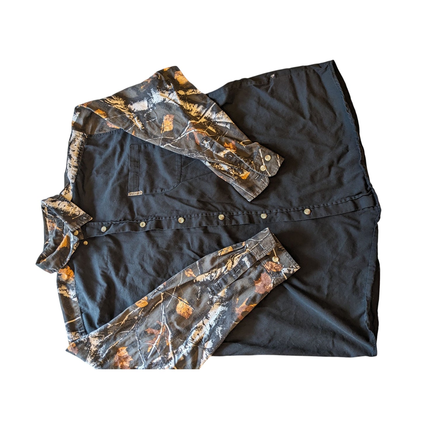 Legendary Whitetails Button Down Shirt Men 2XLT Camo Sleeves Long Sleeve Hunting