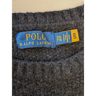 Polo Ralph Lauren Sweater Womens XXL Black Wool Blend Crewneck Pullover Logo