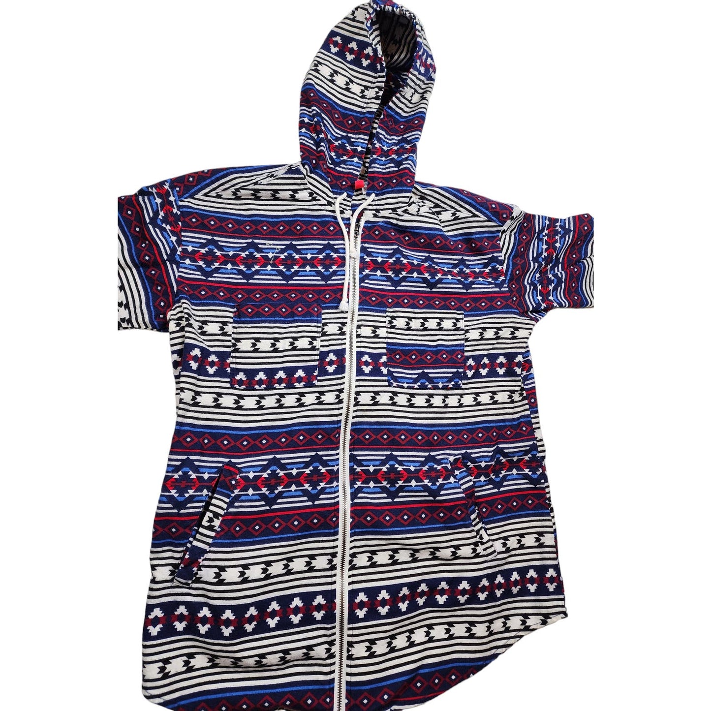 HM Divided Hoodie Womens 10 Shacket Boho Southwestern Style Full Zip Aztec