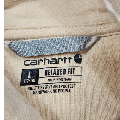 Carhartt Hoodie Womens Large Relaxed Fit Pullover Logo Sleeve Workwear Casual