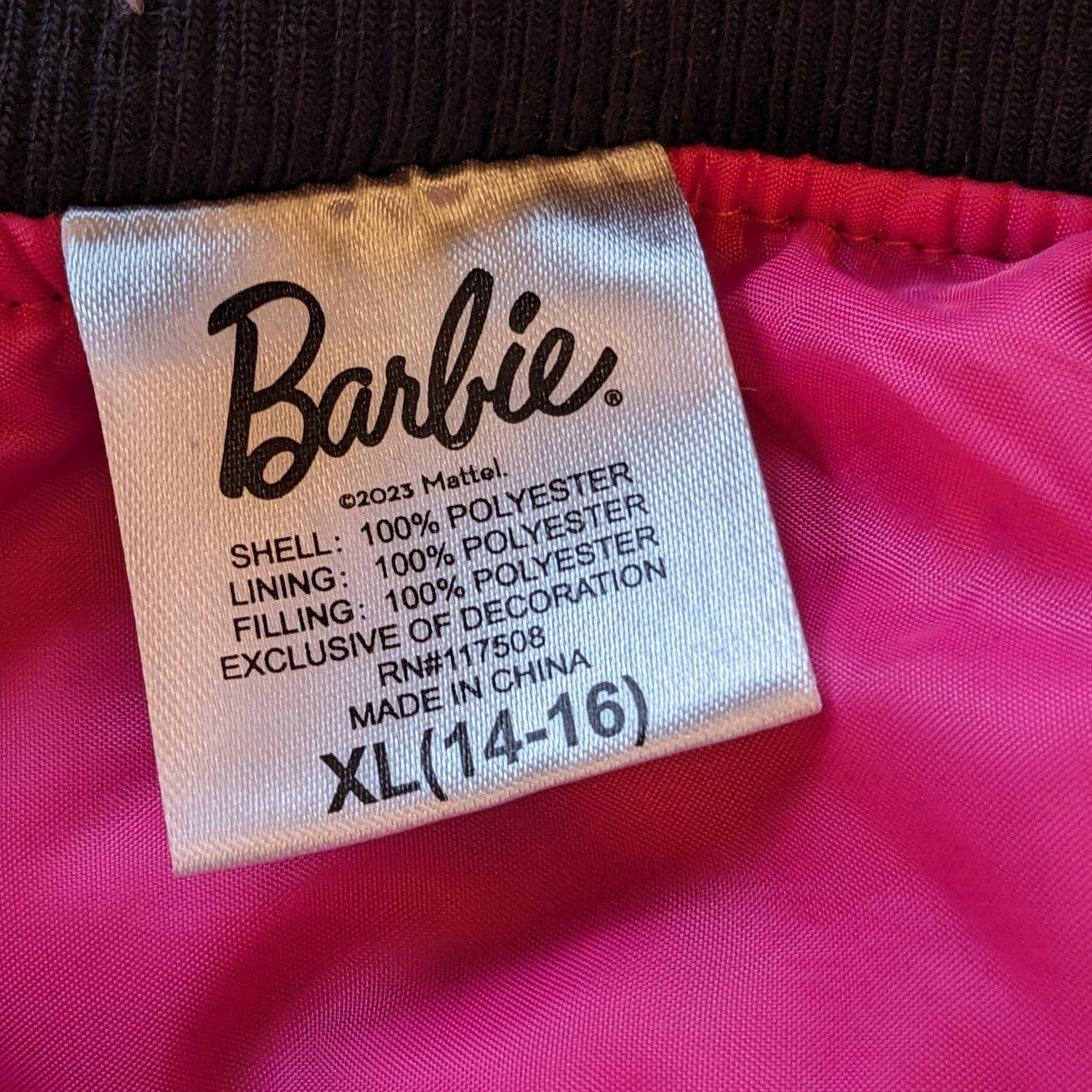 Barbie Limited Edition Varsity Jacket Girls XL 14-16 Bomber Car Graphic 117508