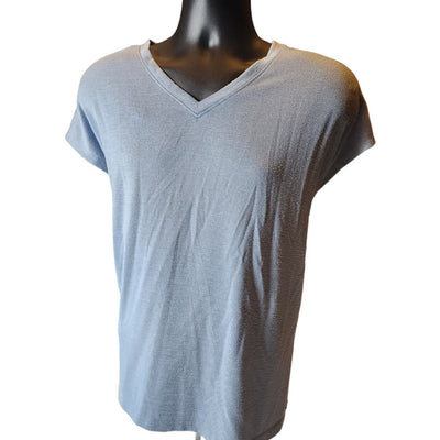 Orvis V Neck Shirt Mens Large Lightweight Casual Knit Blue Pullover