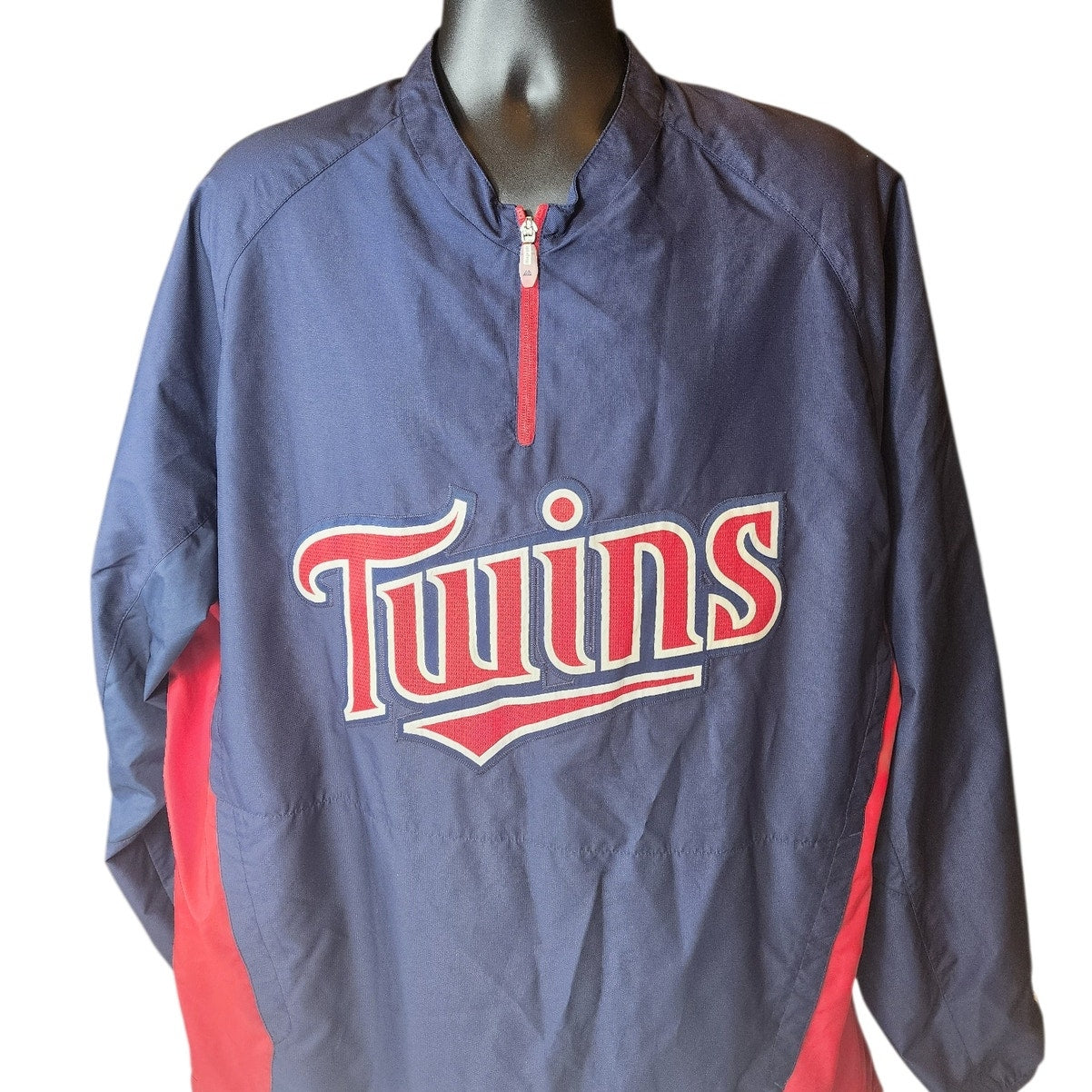 Majestic Minnesota Twins Pullover Windbreaker XL CoolBase Warmup Dugout Baseball