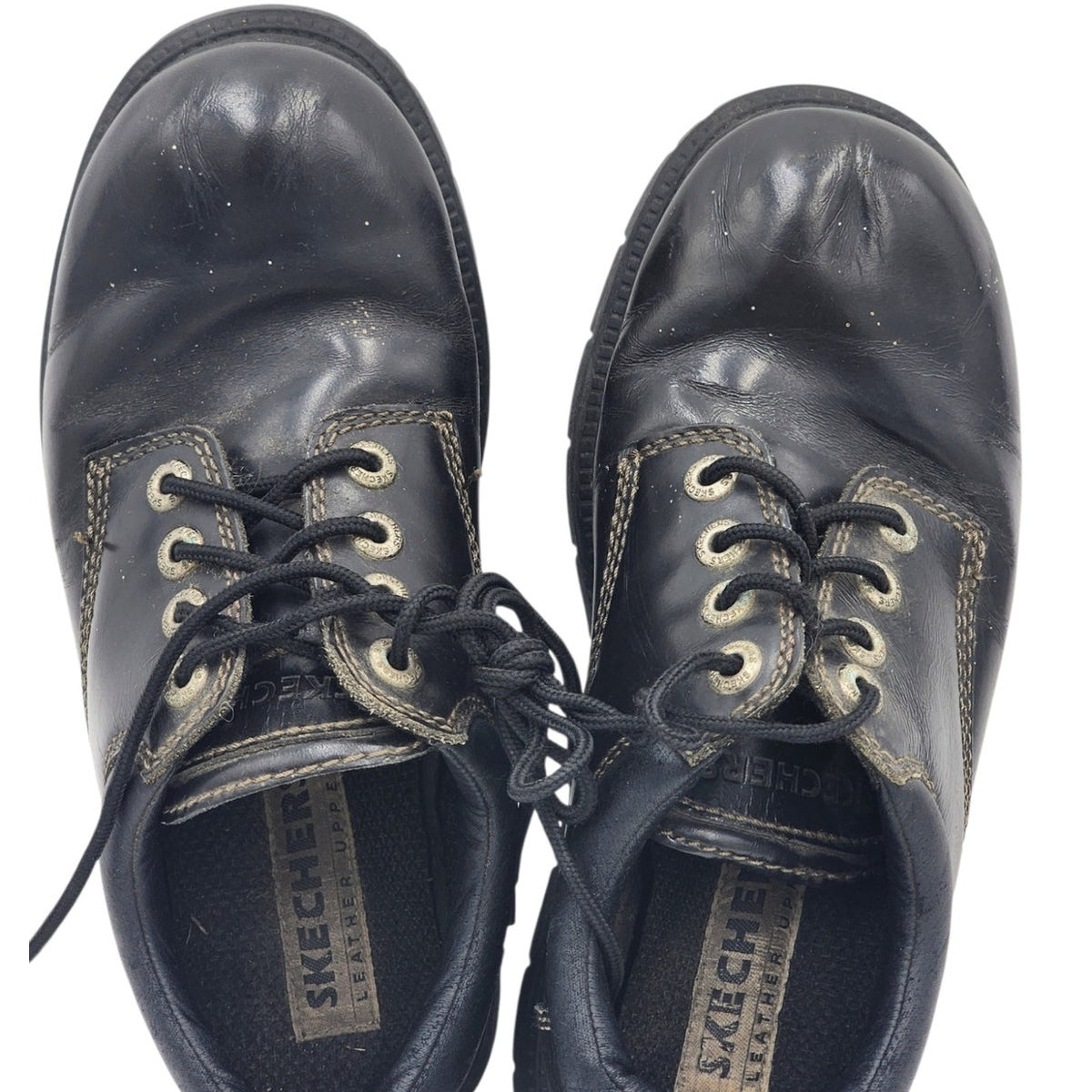 Skechers Leather Shoes Lace Up Mens 8 Rugged Lug Sole Work Casual SN6790 Oxford