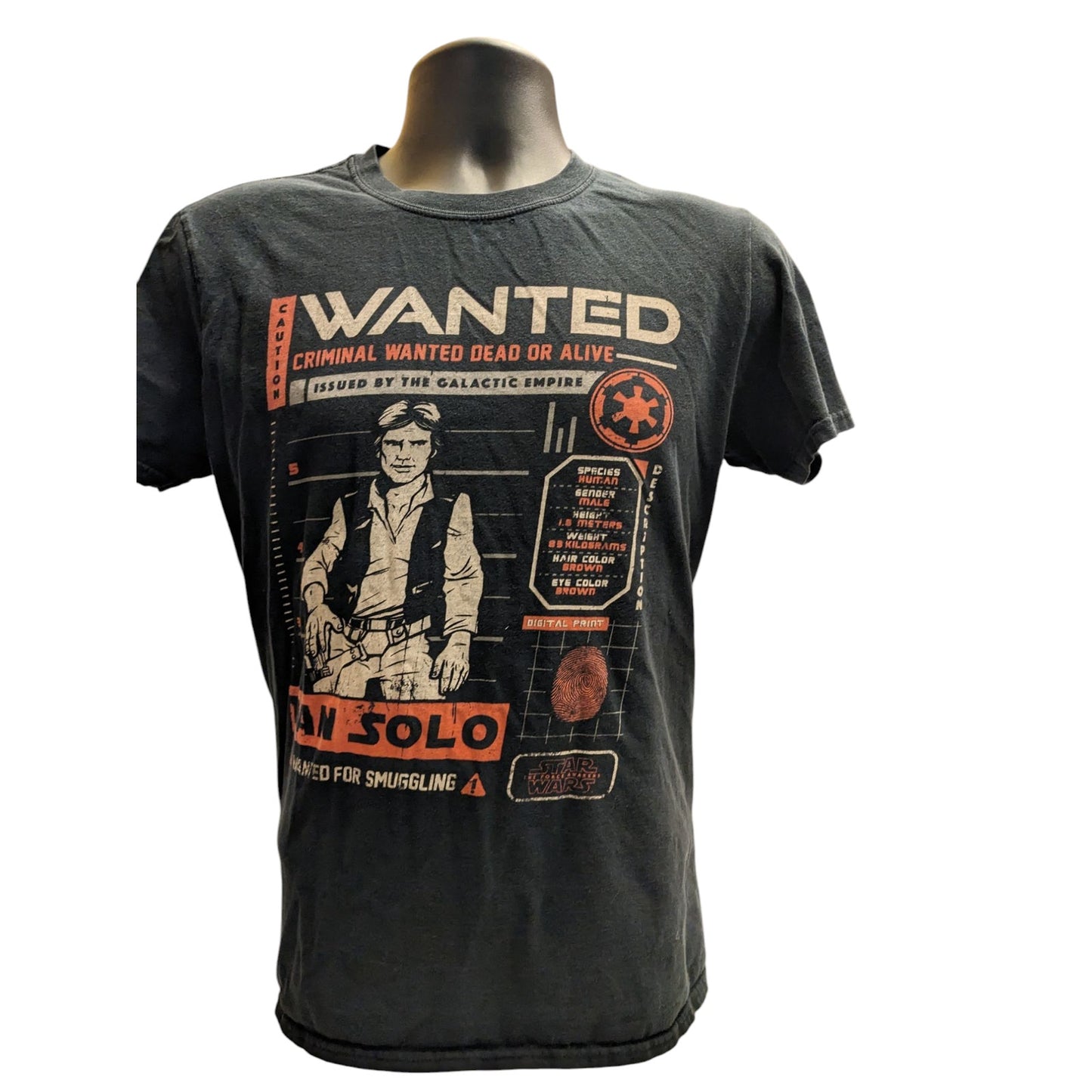 Funko Star Wars Han Solo Wanted Graphic Tee Men Small Women M Smuggler Shirt