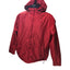 Chaps Jacket Mens Large Red Hooded Full Zip Fleece Lined Windbreaker Coat Hiking