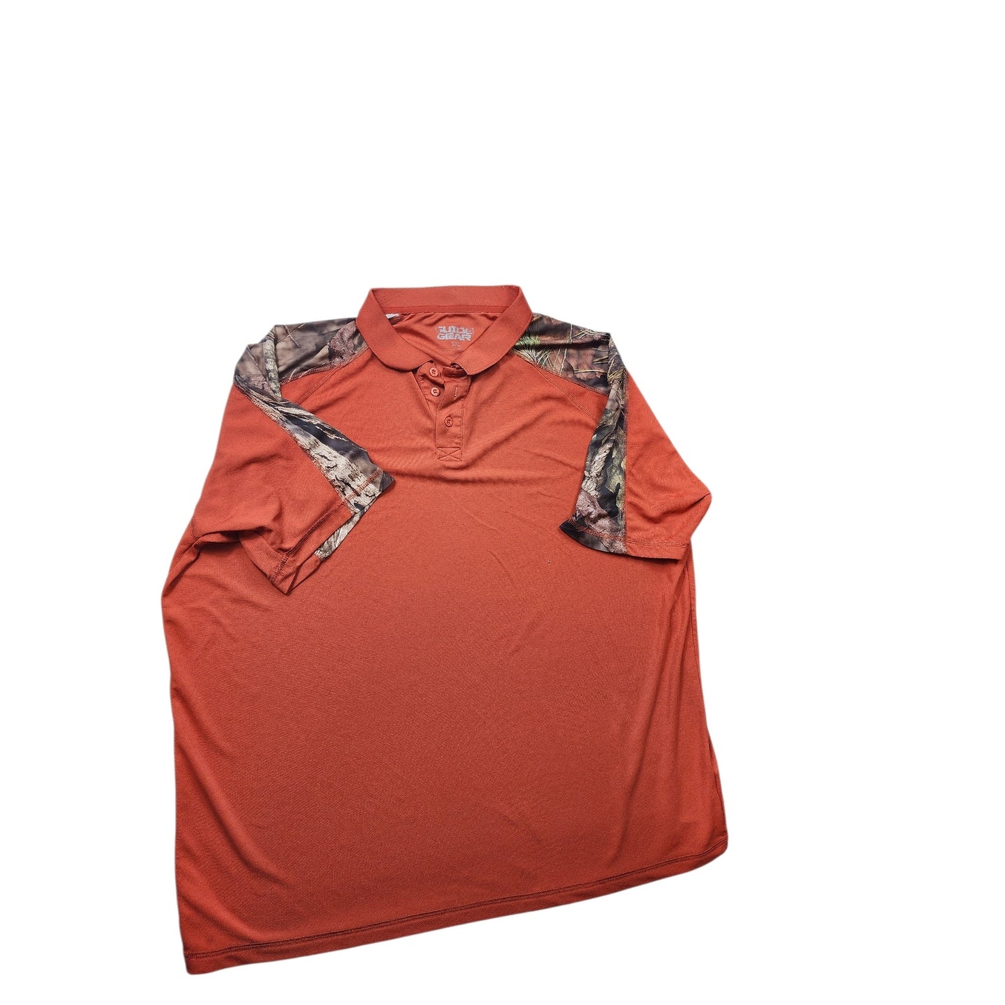 Guide Gear Polo Shirt Men 3XL Camo Shoulder Rust Orange Performance Hunting Golf