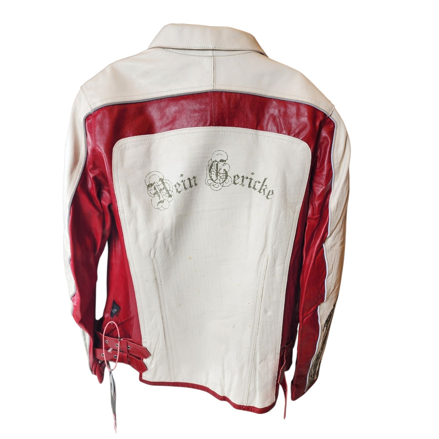 Hein Gericke Leather Motorcycle Jacket Size 14 Racing Quilted Lining Retro Biker