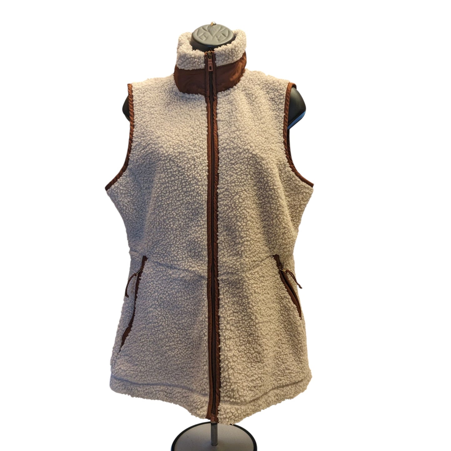Avalanche Sherpa Fleece Vest Women Medium Cozy Sleeveless Jacket Hiking Camping