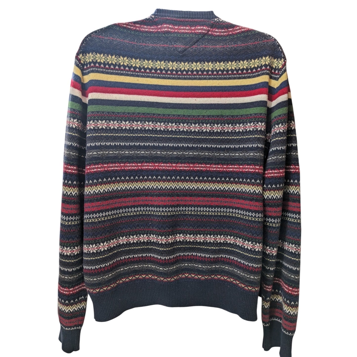 Tommy Hilfiger Sweater XL Fair Isle Nordic Style Crewneck Grandpa Knit Pullover
