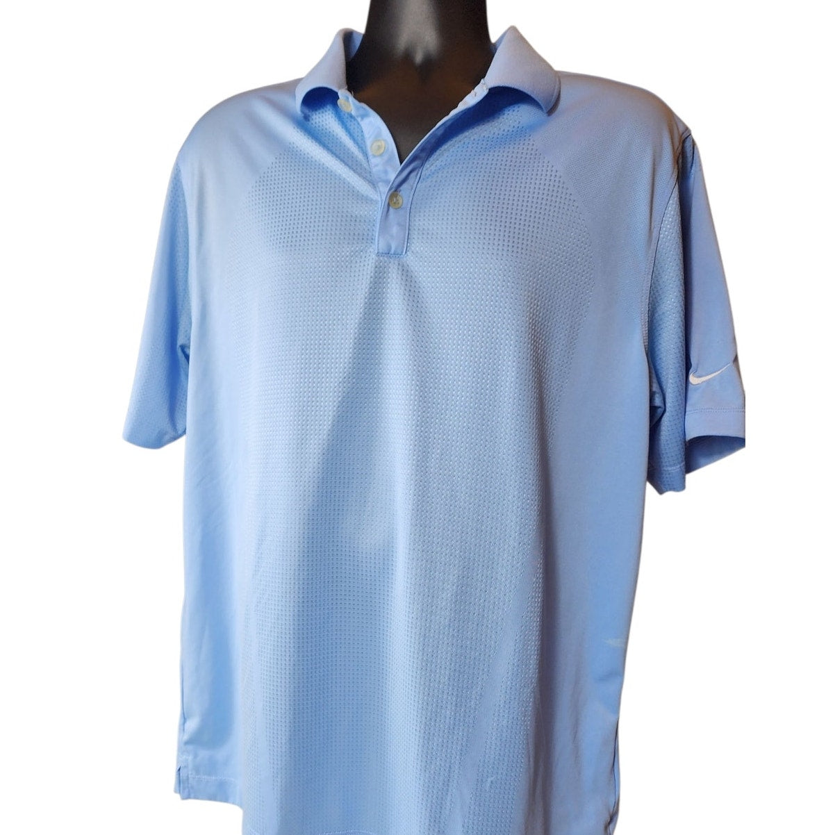 Nike Golf Dri-Fit Tour Polo Shirt Mens Large Light Blue Athletic Lightweight