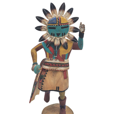 Kachina Tawa Sun Signed R Duwyenie Native American Southwest Art Hand Carved 12"