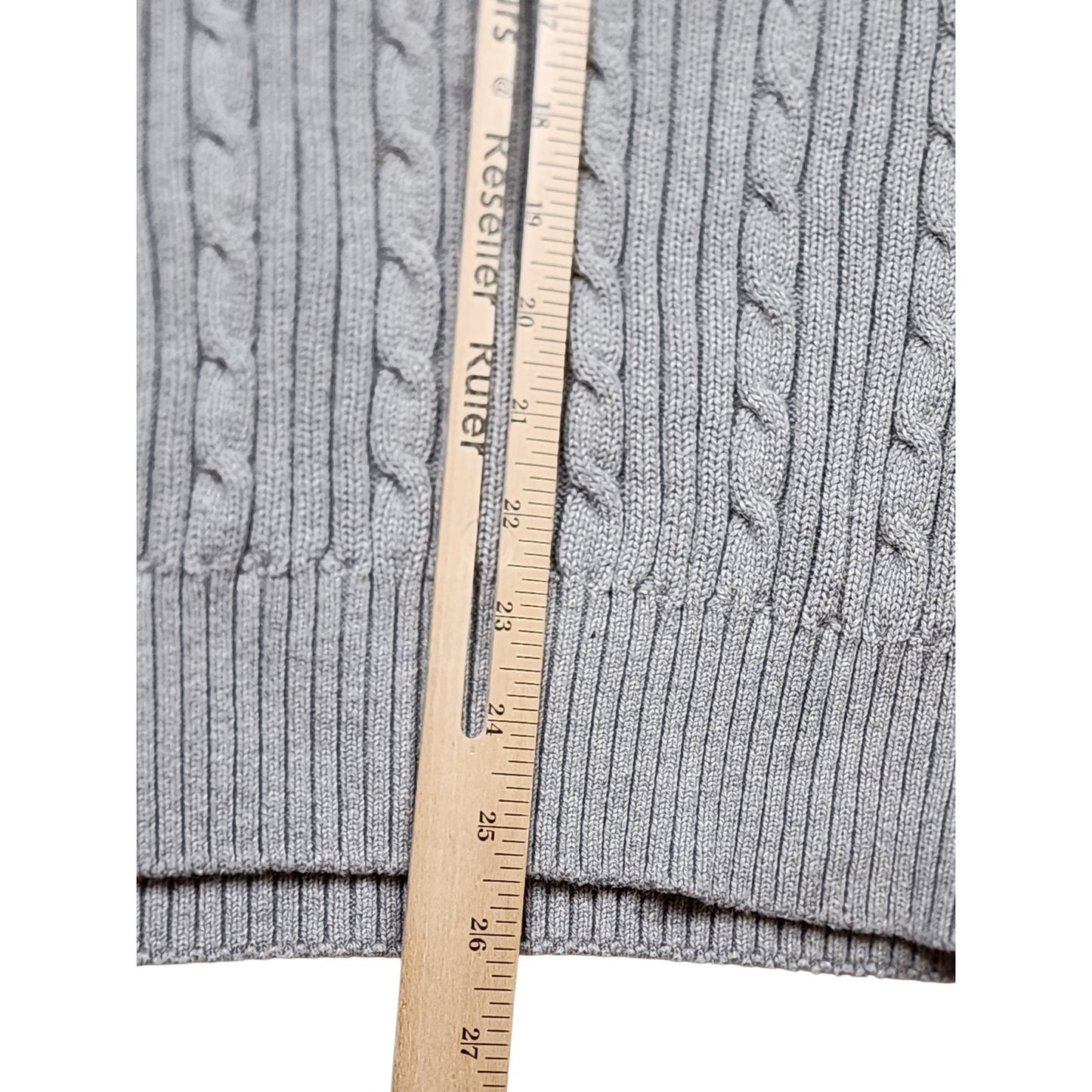 Tommy Hilfiger Crest Sweater Womens Large Quarter Cable Knit Pullover Preppy Y2K