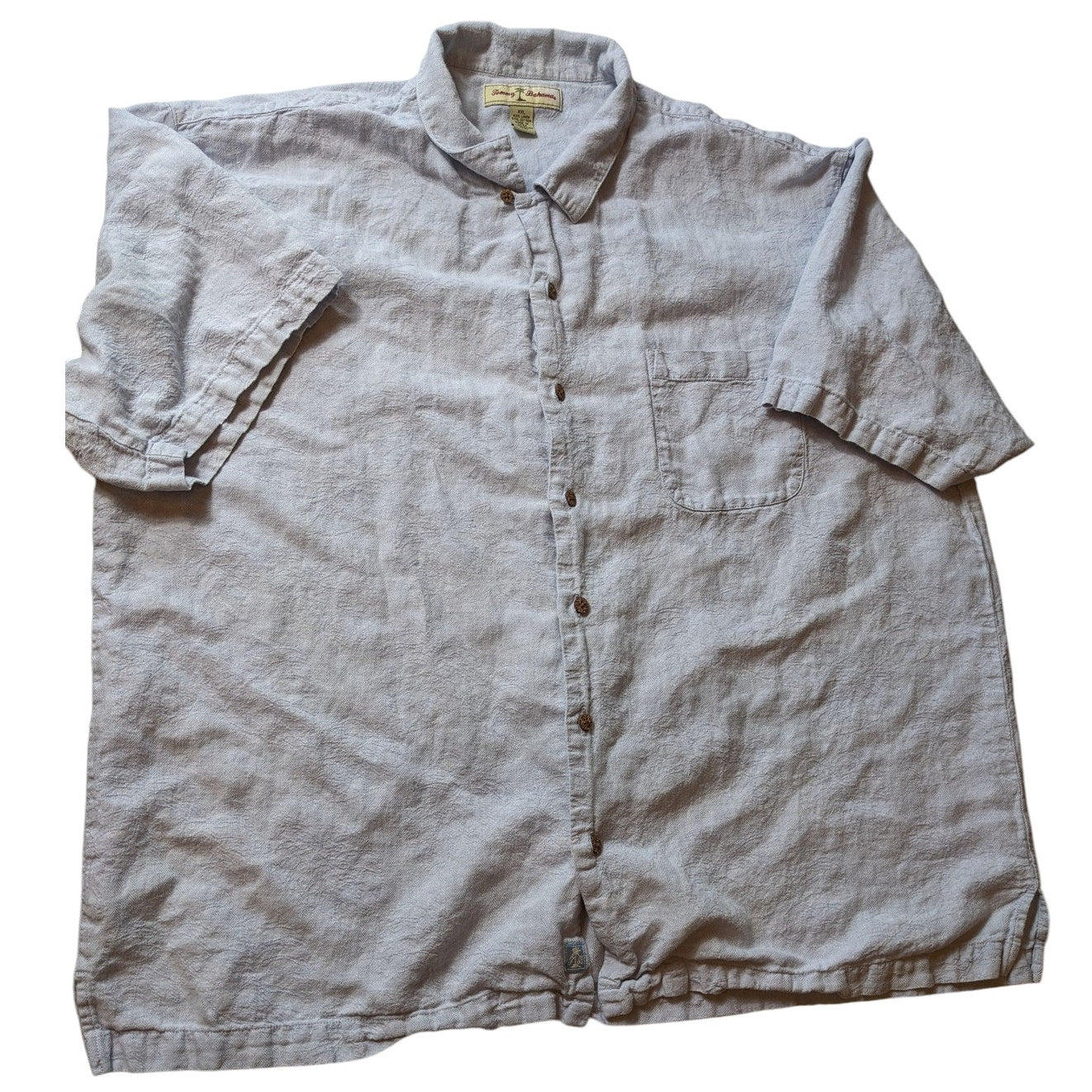 Tommy Bahama Mens XXL Linen Cotton Short Sleeve Button Front Shirt Light Casual