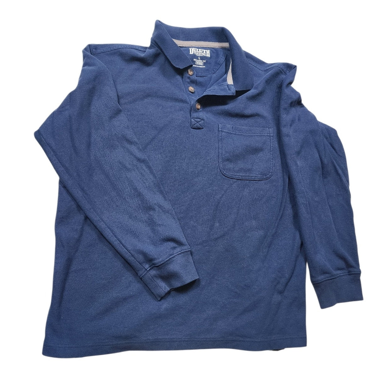 Duluth Trading Shirt Large No Polo Long Sleeve Relaxed Casual Pullover Henley