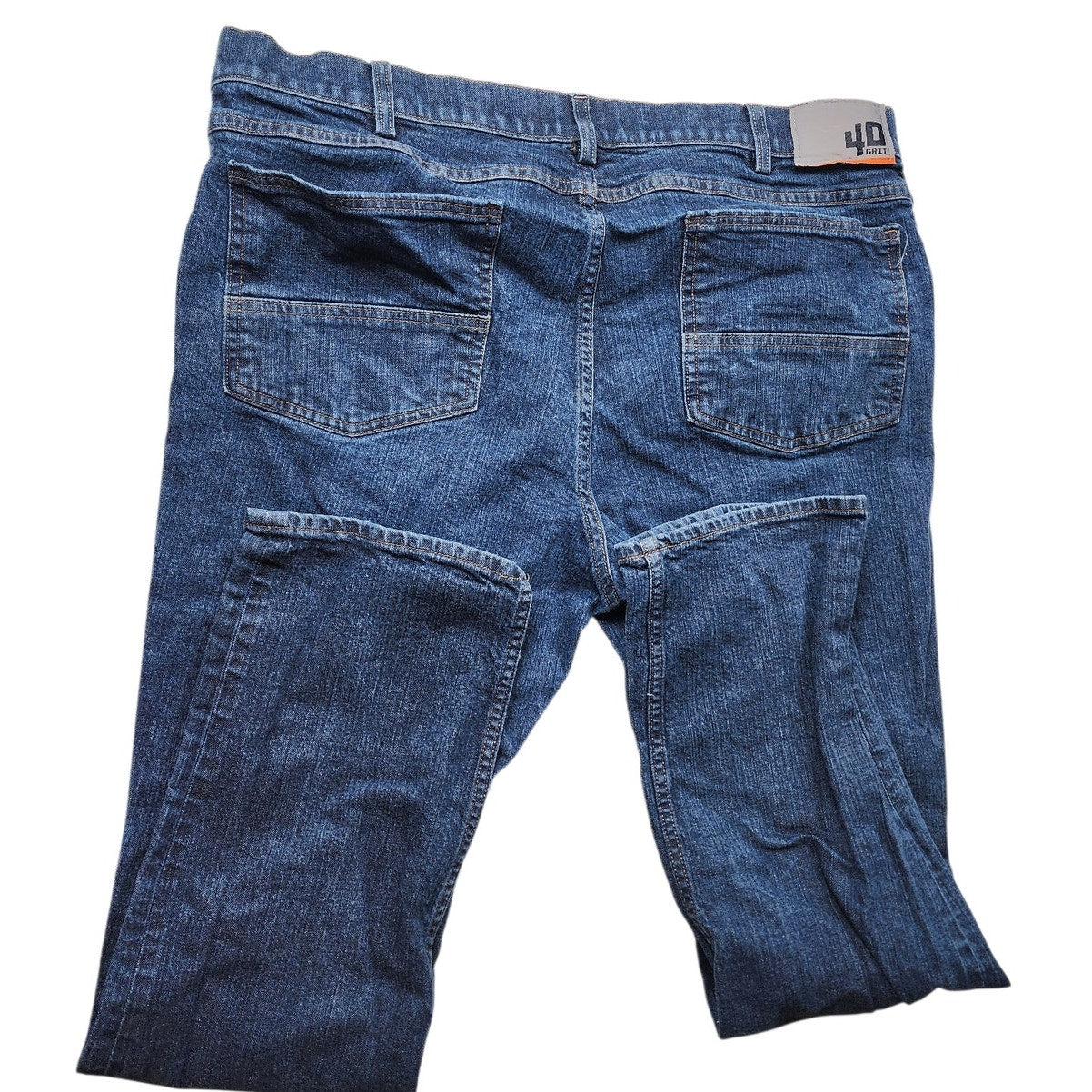 Duluth Trading 40 Grit Work Jeans Men 44x32 Slim Fit Carpenter Denim Pant Rugged