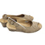 La Plume Sandals Women 9 40 EU Leather Peep Toe Slingback Wedge Adjustable strap