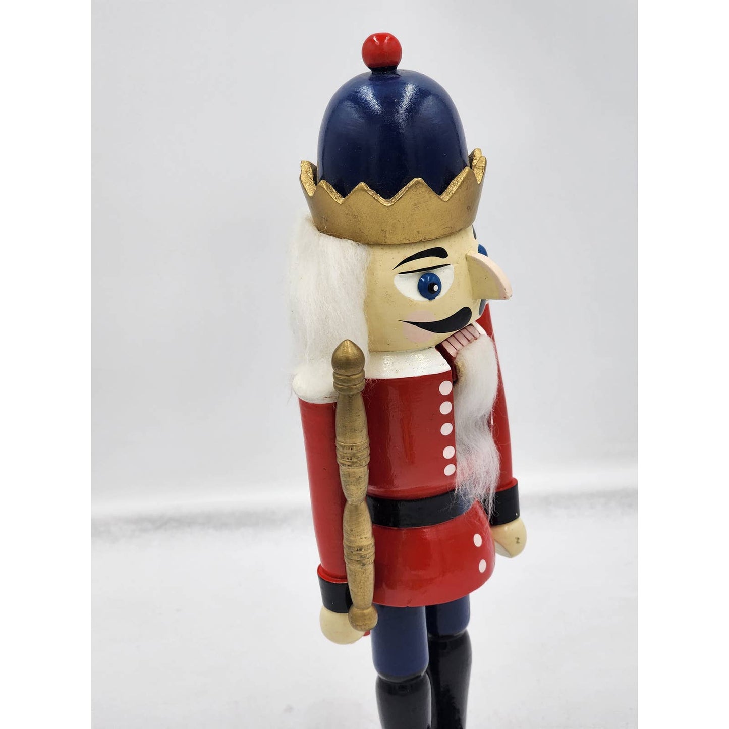 Vintage Nutcracker King Red Figurine Statue Christmas Holiday Decor 13"