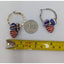 Sparkly Dangle Hoops Womens Earrings Red Silver Blue Set