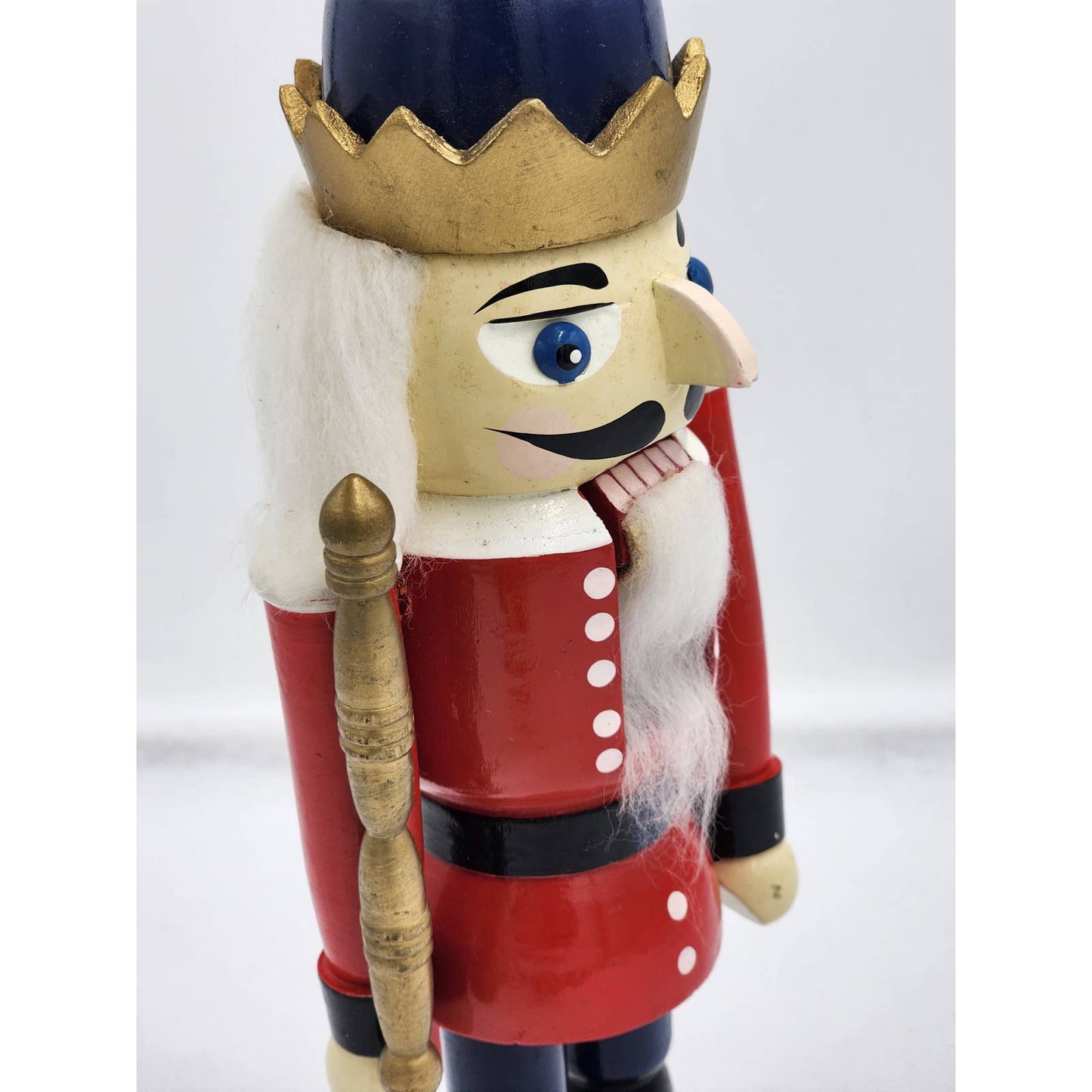 Vintage Nutcracker King Red Figurine Statue Christmas Holiday Decor 13"