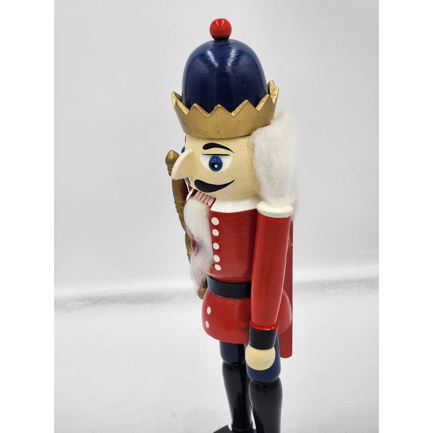 Vintage Nutcracker King Red Figurine Statue Christmas Holiday Decor 13"