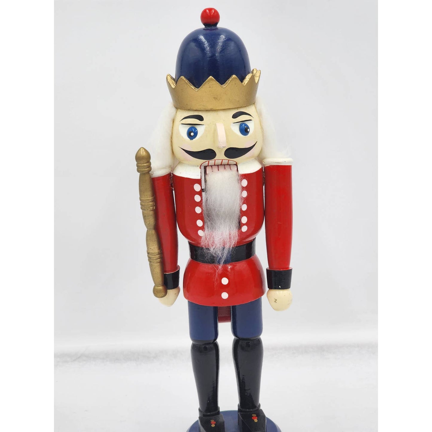 Vintage Nutcracker King Red Figurine Statue Christmas Holiday Decor 13"