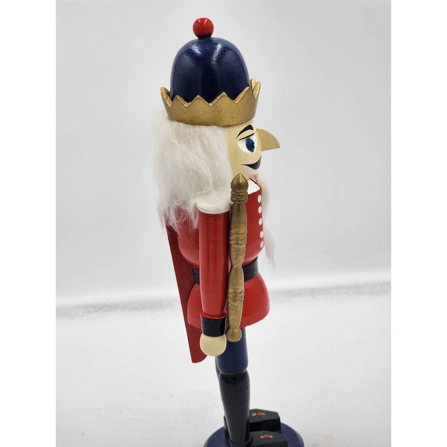 Vintage Nutcracker King Red Figurine Statue Christmas Holiday Decor 13"